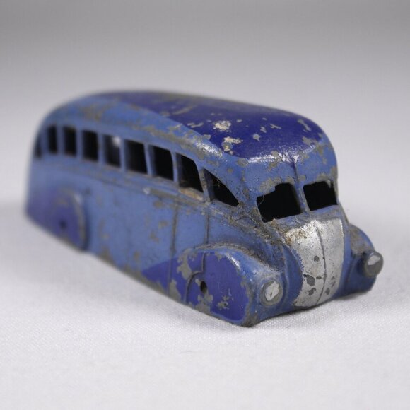 Vintage Pre-WWII Meccano Dinky toys streamlined bus 29b in 2 tone blue, cut rear - Picture 2 of 7